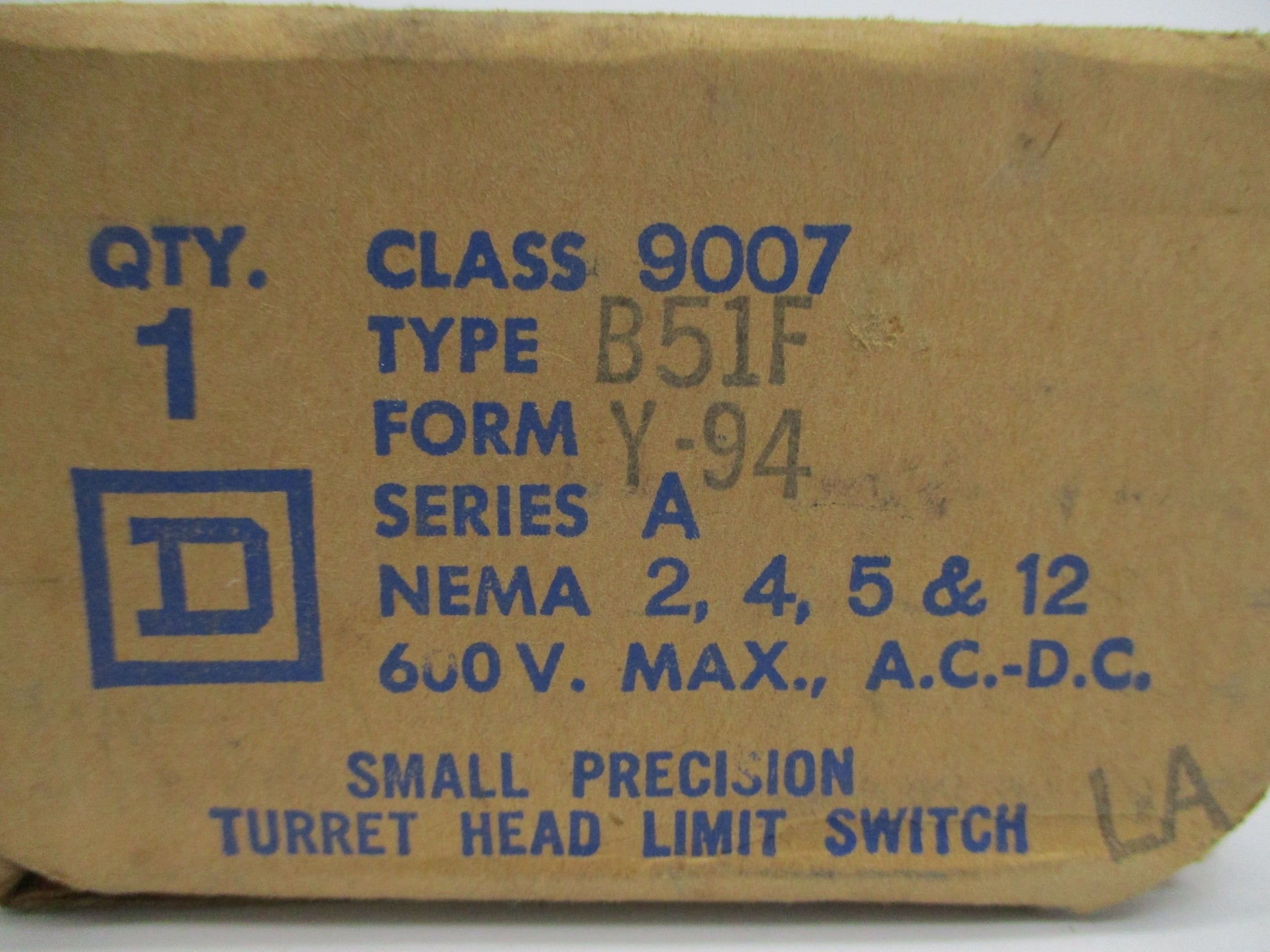 SQUARE D 9007B51F SER. A 120-600VAC 10A NSMP
