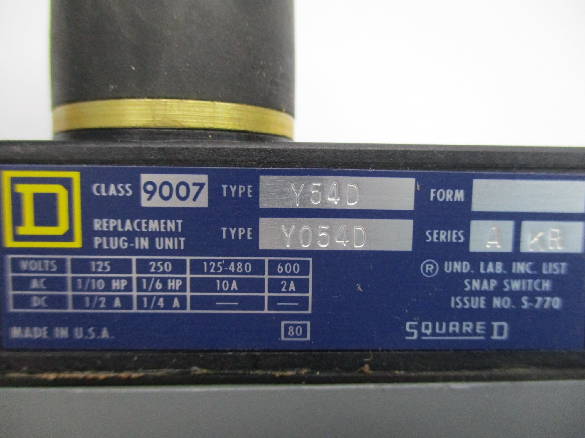 SQUARE D 9007Y54D SER. A UNMP