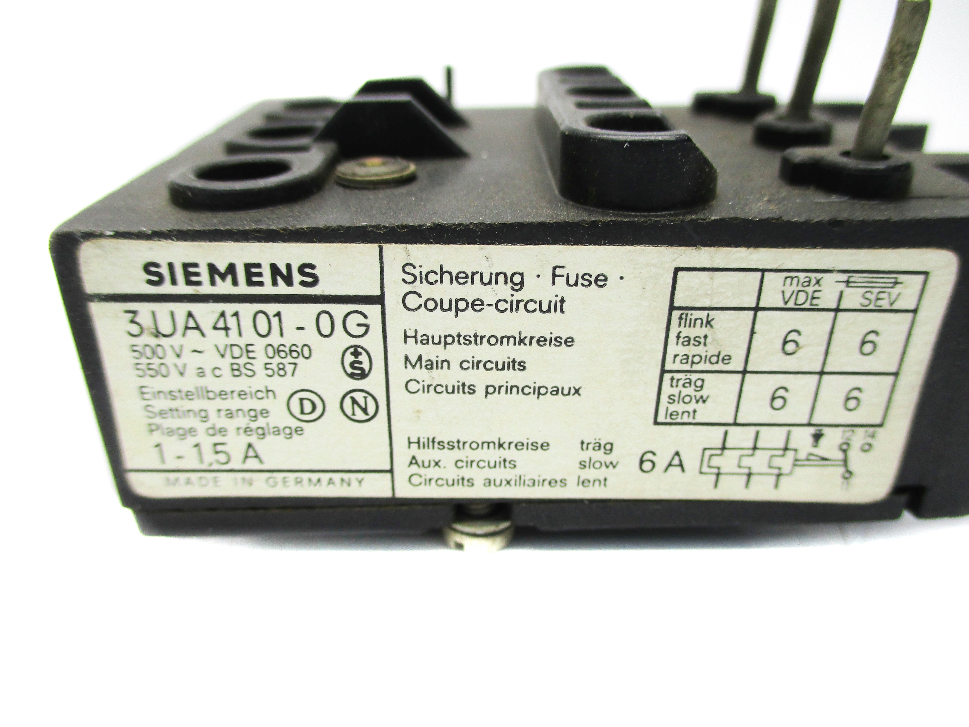 SIEMENS 3UA4101-0G 1-1.5A UNMP