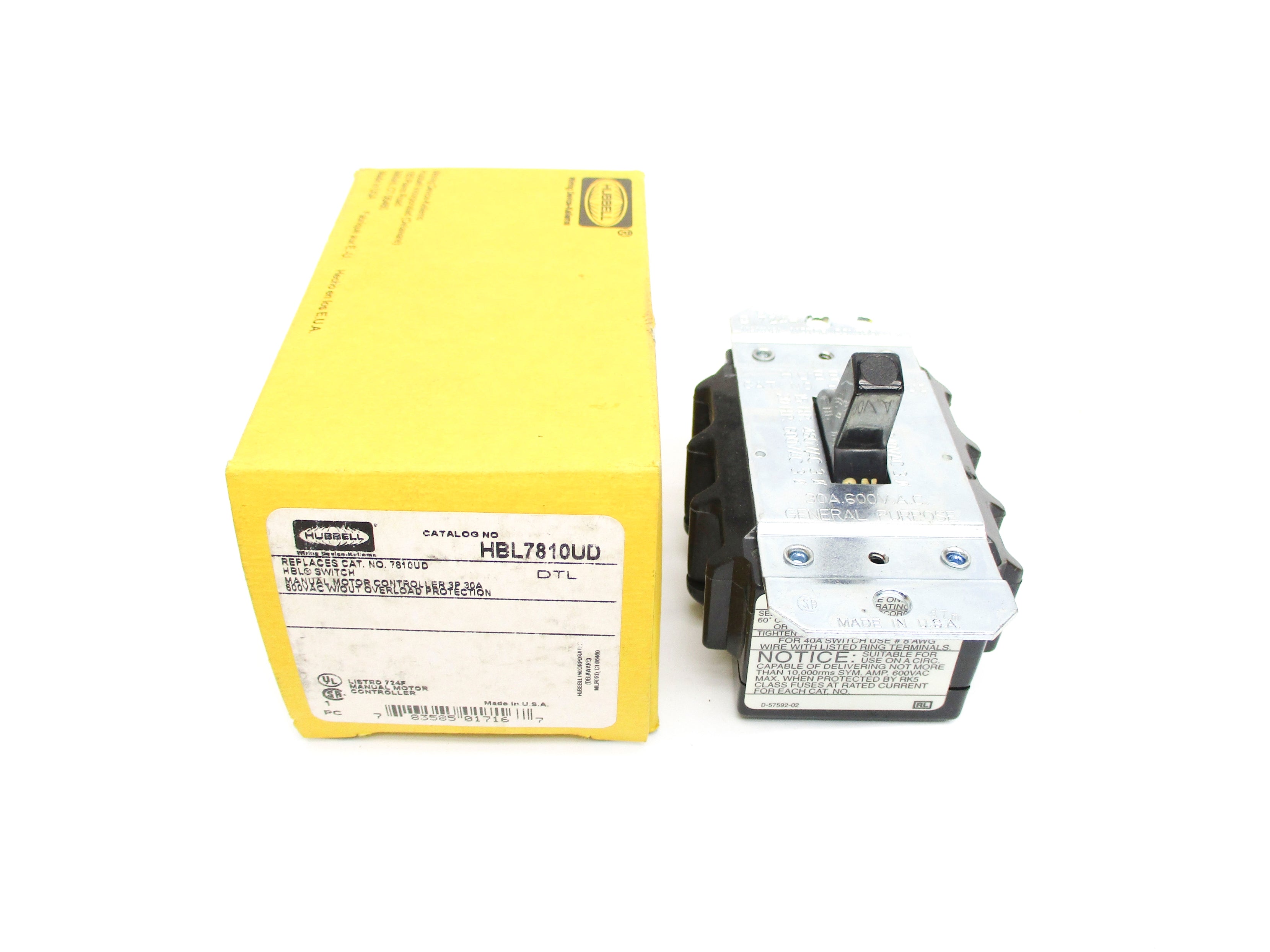 HUBBELL HBL7810UD 600VAC 30A NSMP