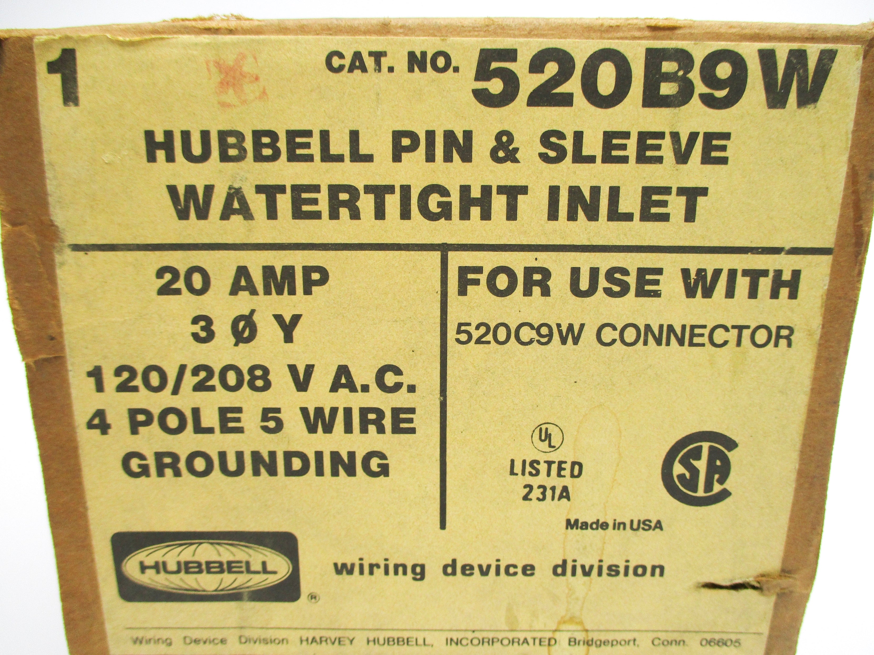 HUBBELL 520B9W NSMP