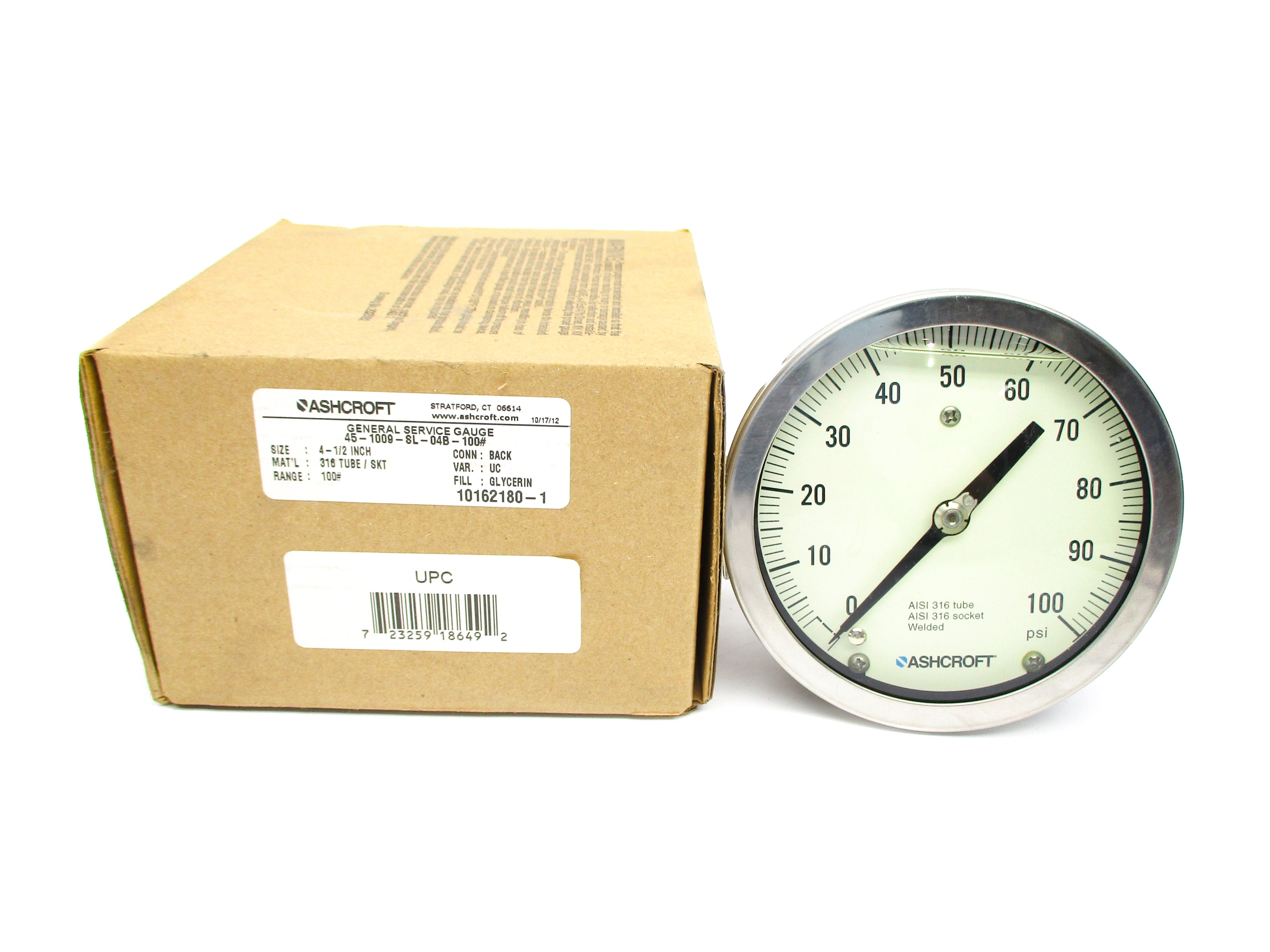 ASHCROFT 45-1009-SL-04B-100# 100PSI NSMP