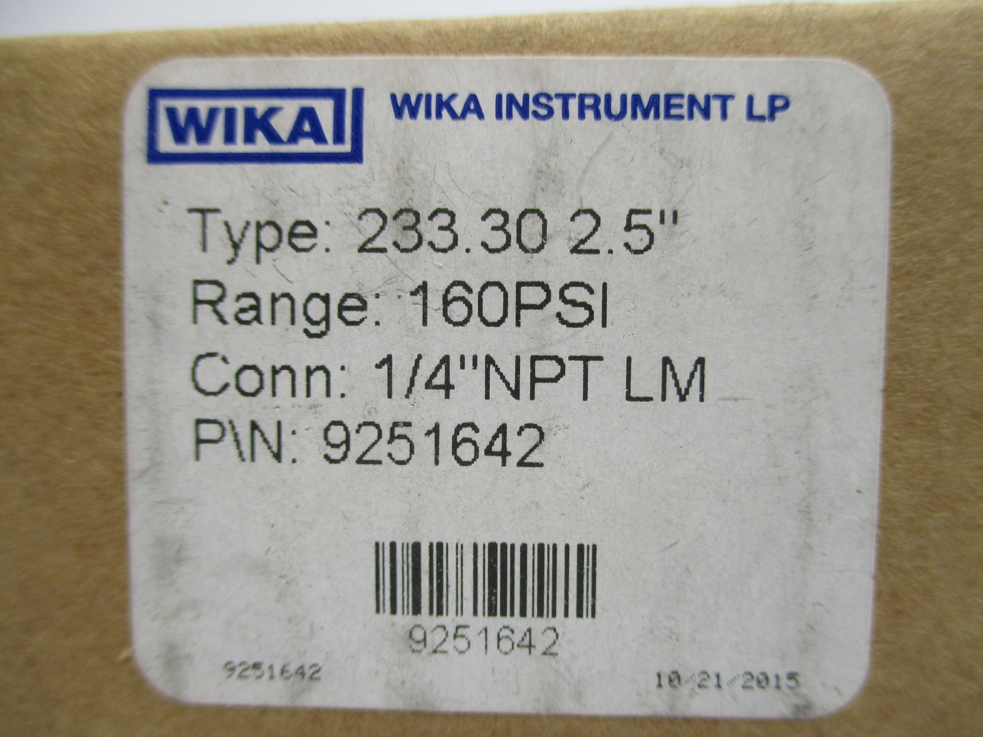 WIKA 9251642 160PSI NSMP