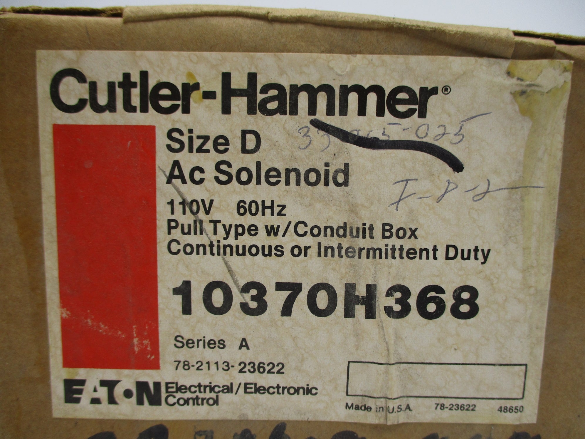 CUTLER HAMMER 10370H368 SER. A 110V NSFS