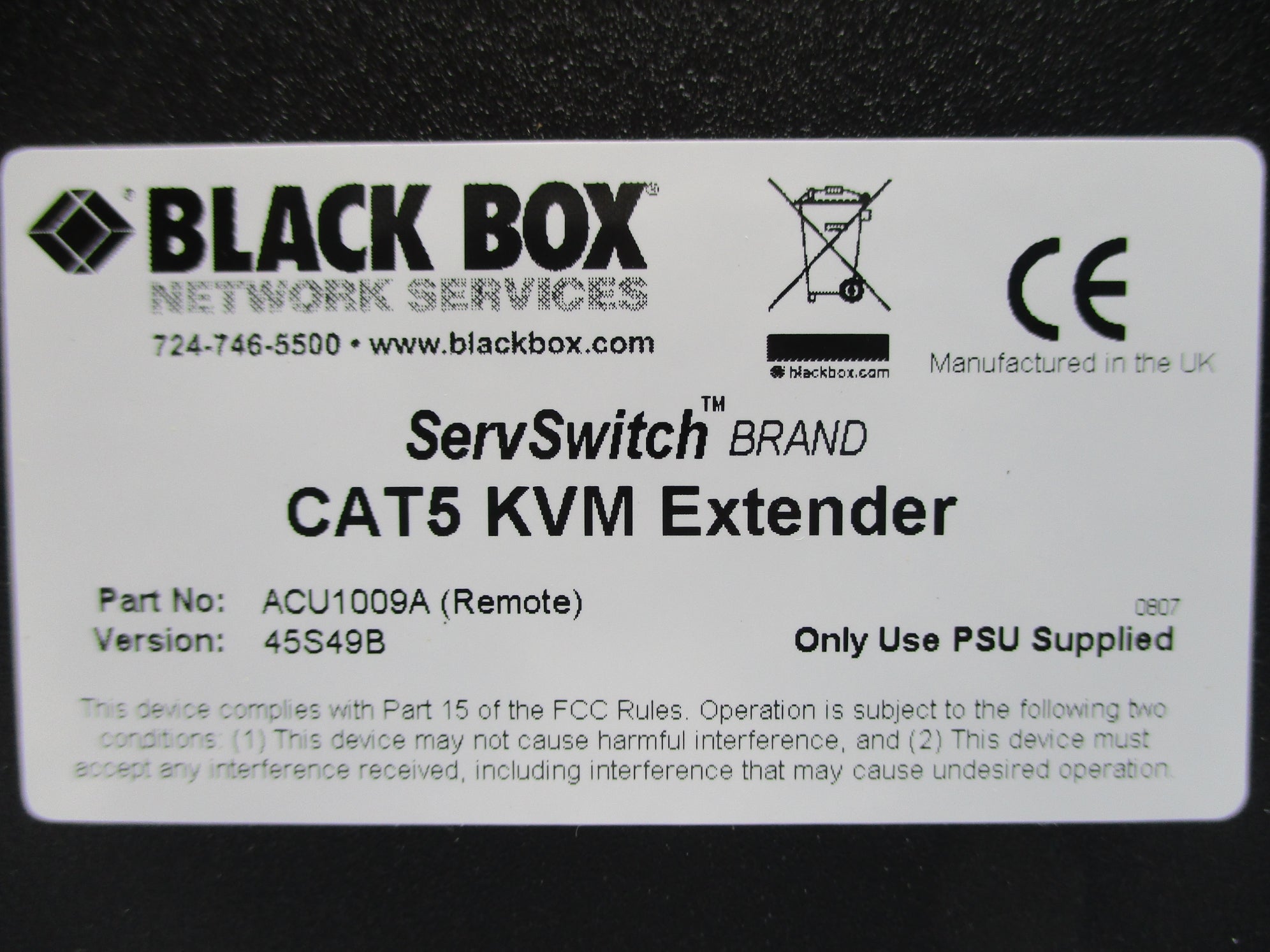 BLACK BOX ACU1009A 45S49B UNMP