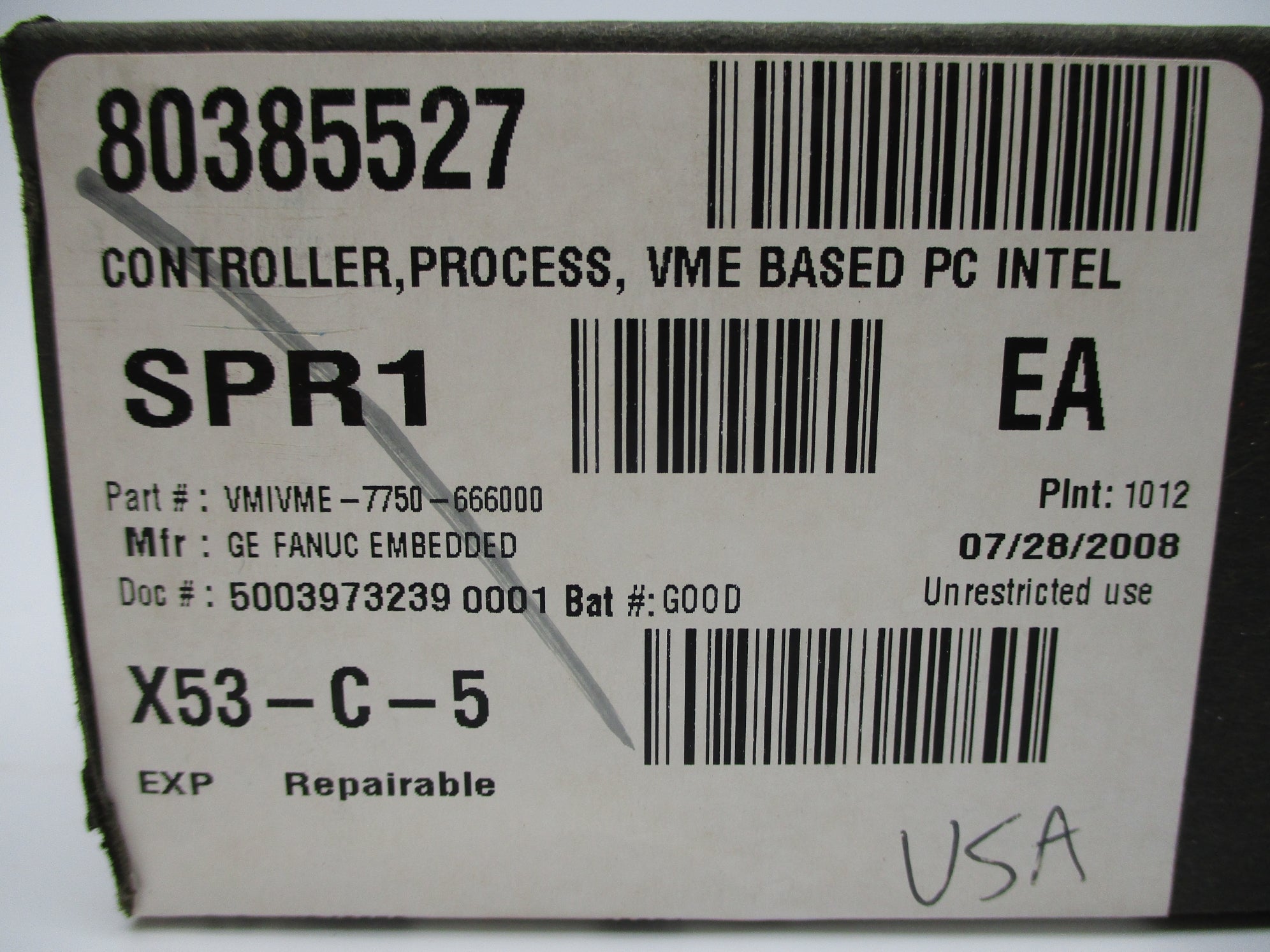 GE FANUC VMIVME-7750-666000 NSFS