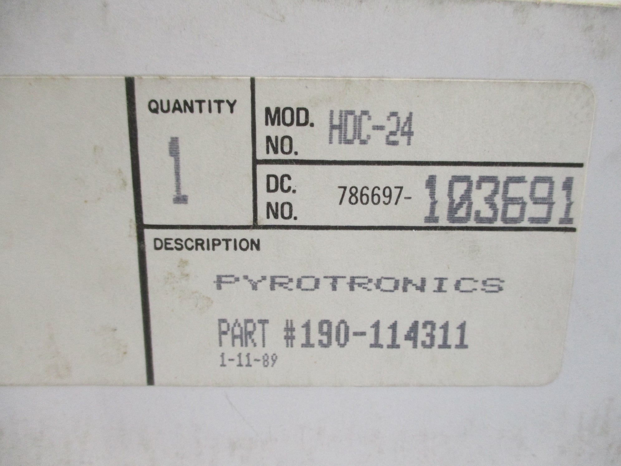 PYROTRONICS 190-114311 HDC-24 NSMP