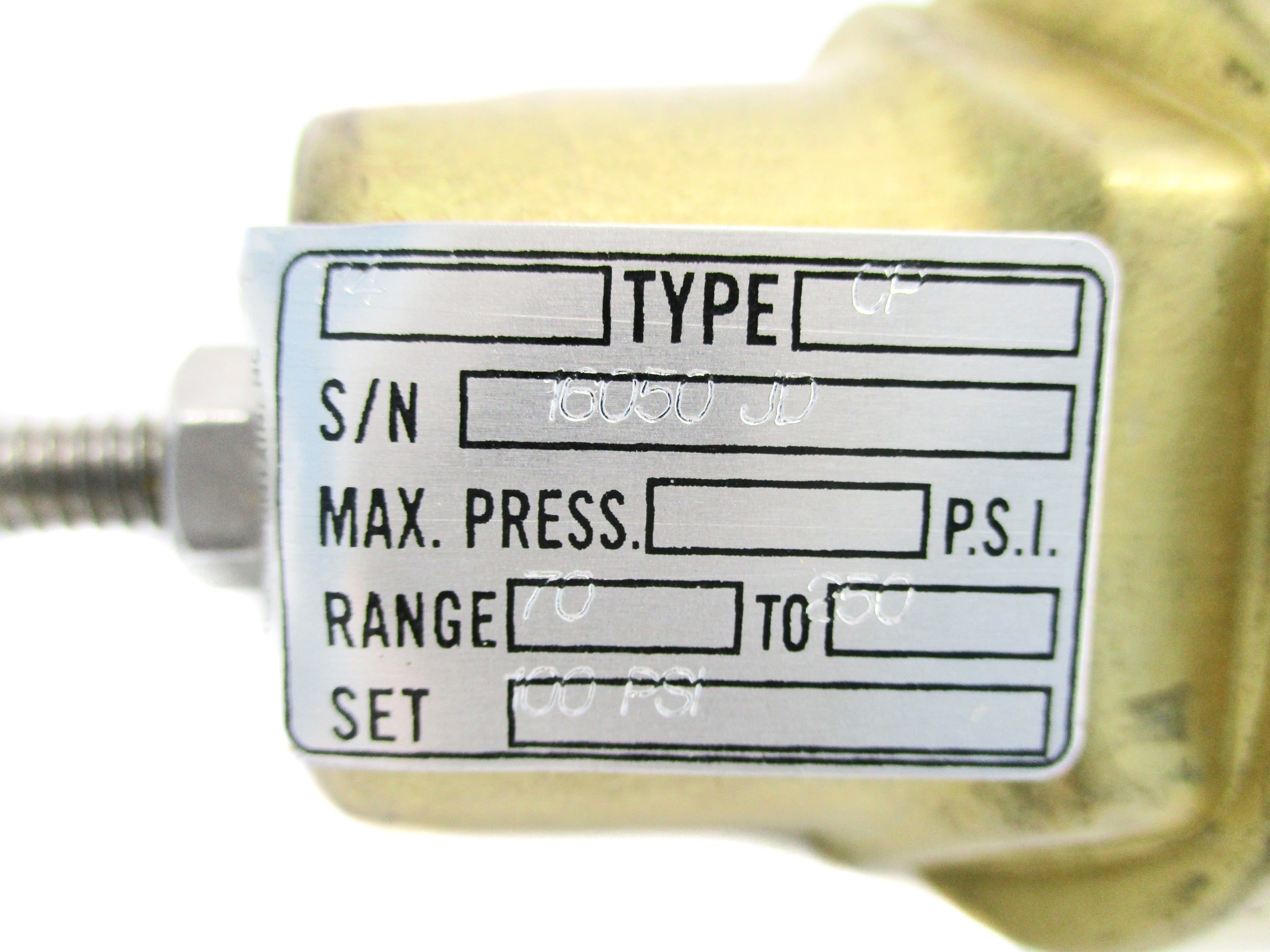 CASH VALVE CP1/4 100PSI 70-250 UNMP