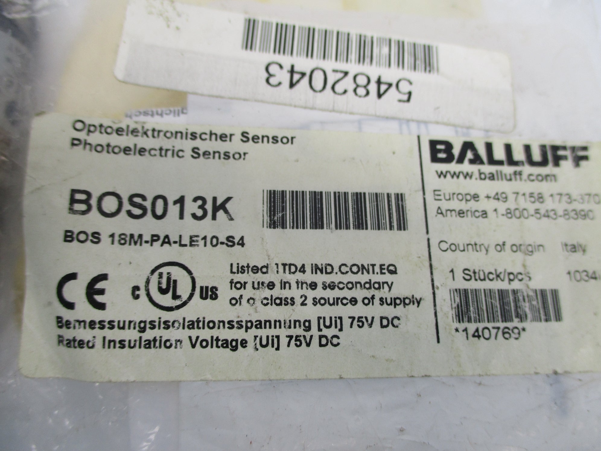 BALLUFF BOS18M-PA-LE10-S4 BOS013K NSMP
