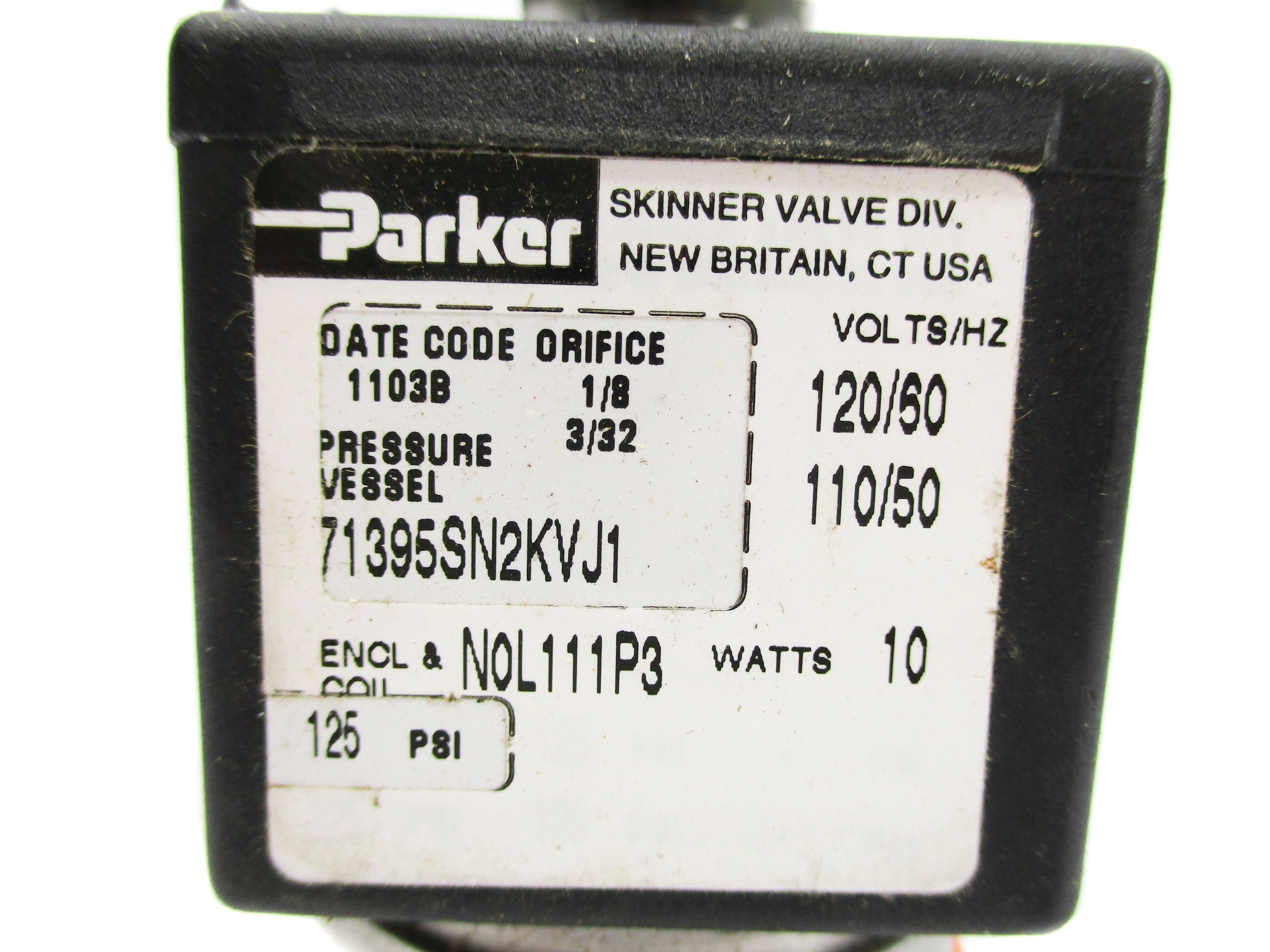 PARKER 71395SN2KVJ1N0L111P3 110/120V 125PSI NSNP