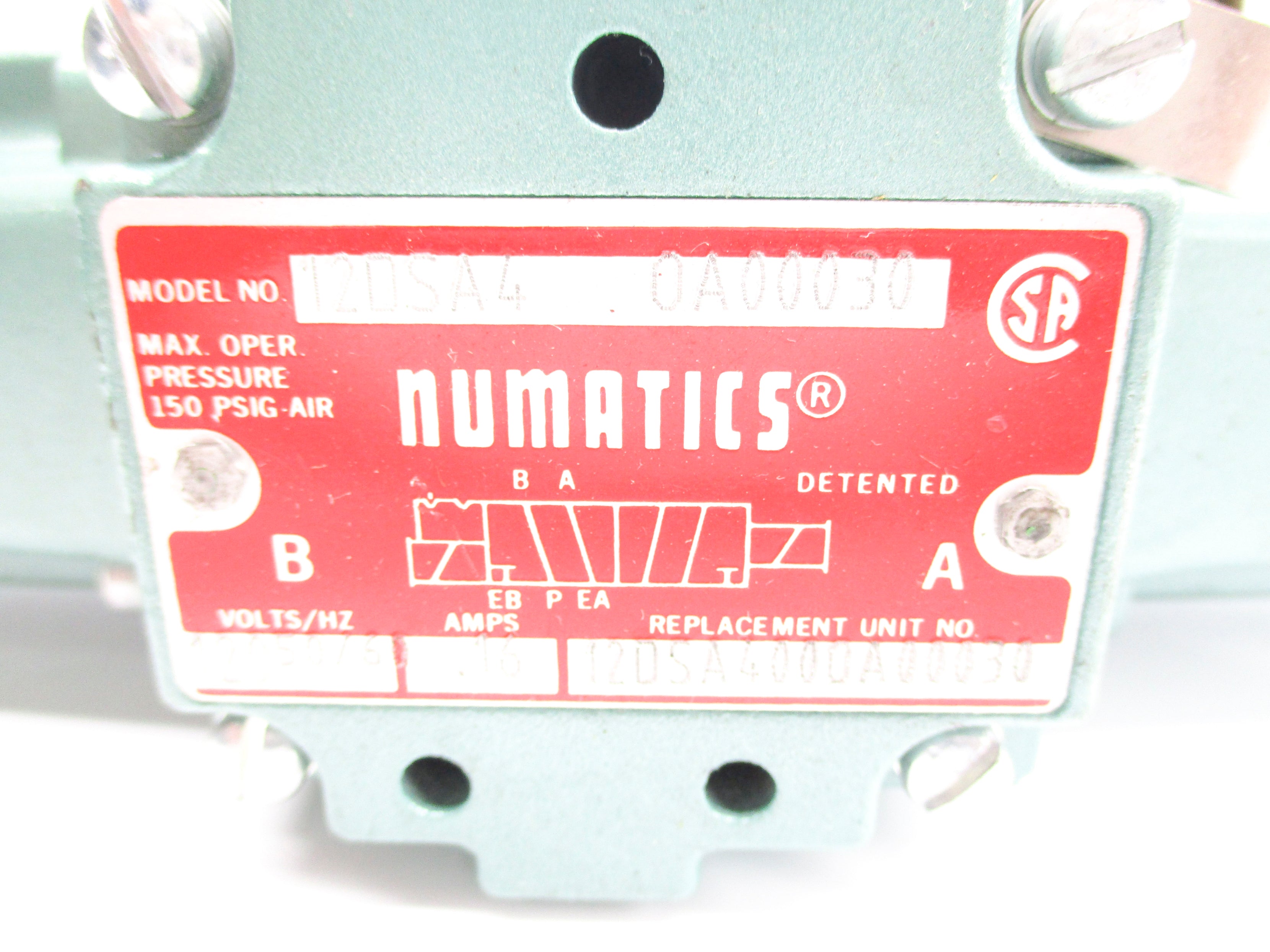 NUMATICS 12DSA4000A00030 150PSIG NSNP