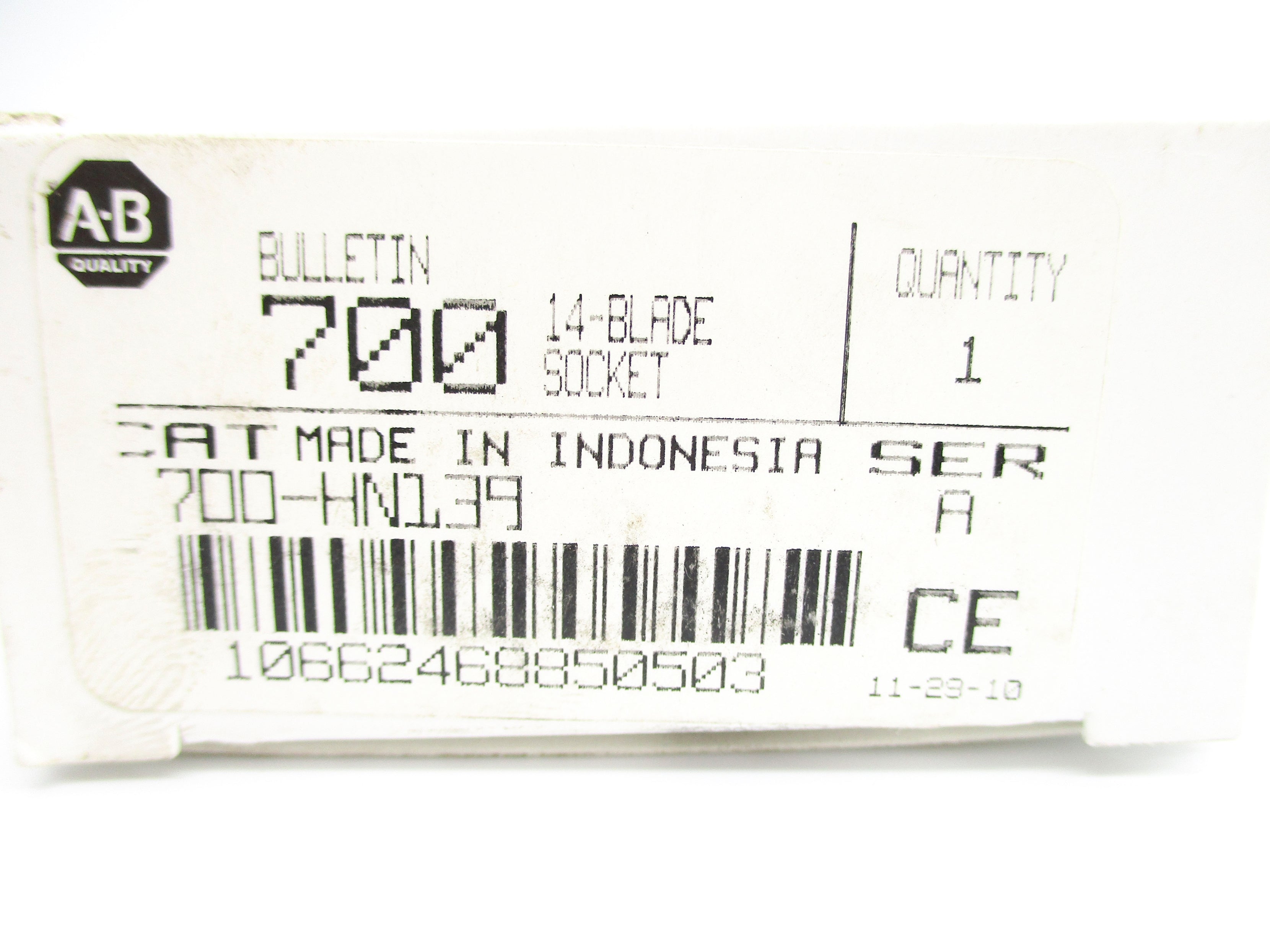 ALLEN BRADLEY 700-HN139 SER. A 240V 10A (WH) NSMP