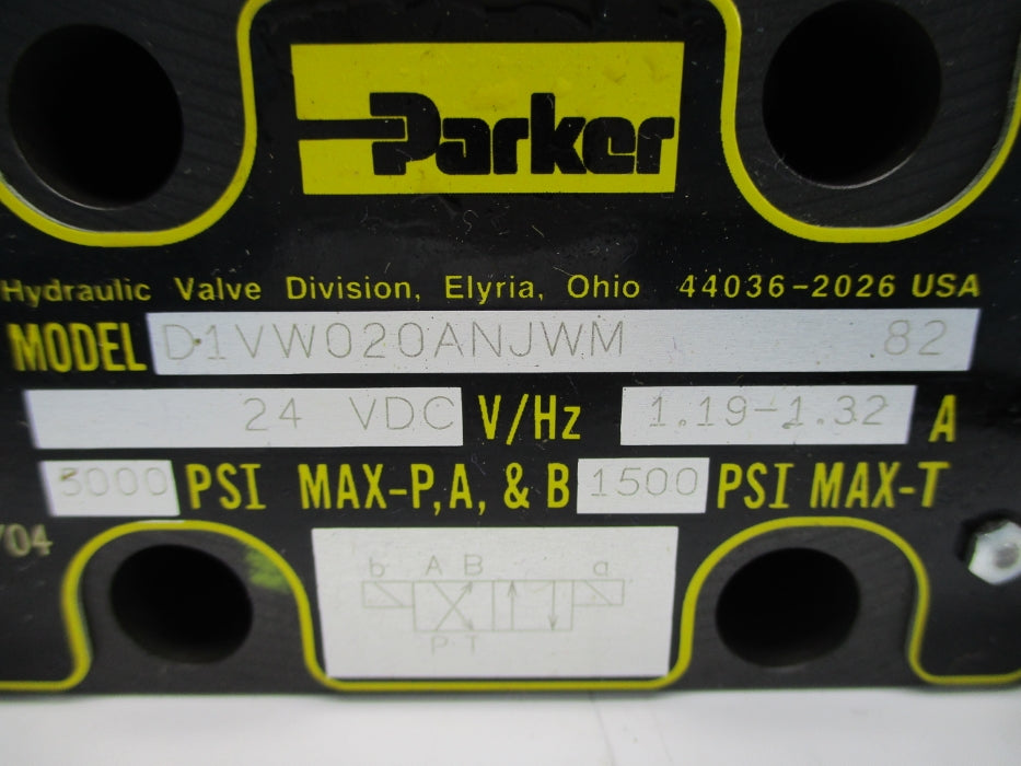 PARKER D1VW020ANJWM 3000PSI 24VDC NSNP