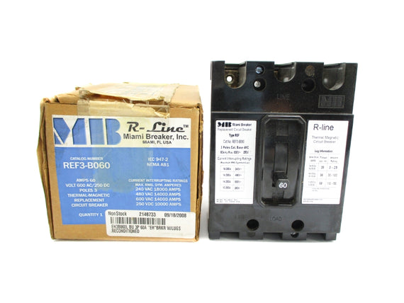 MIAMI BREAKER REF3-B060 60A 600VAC 250VDC NSMP