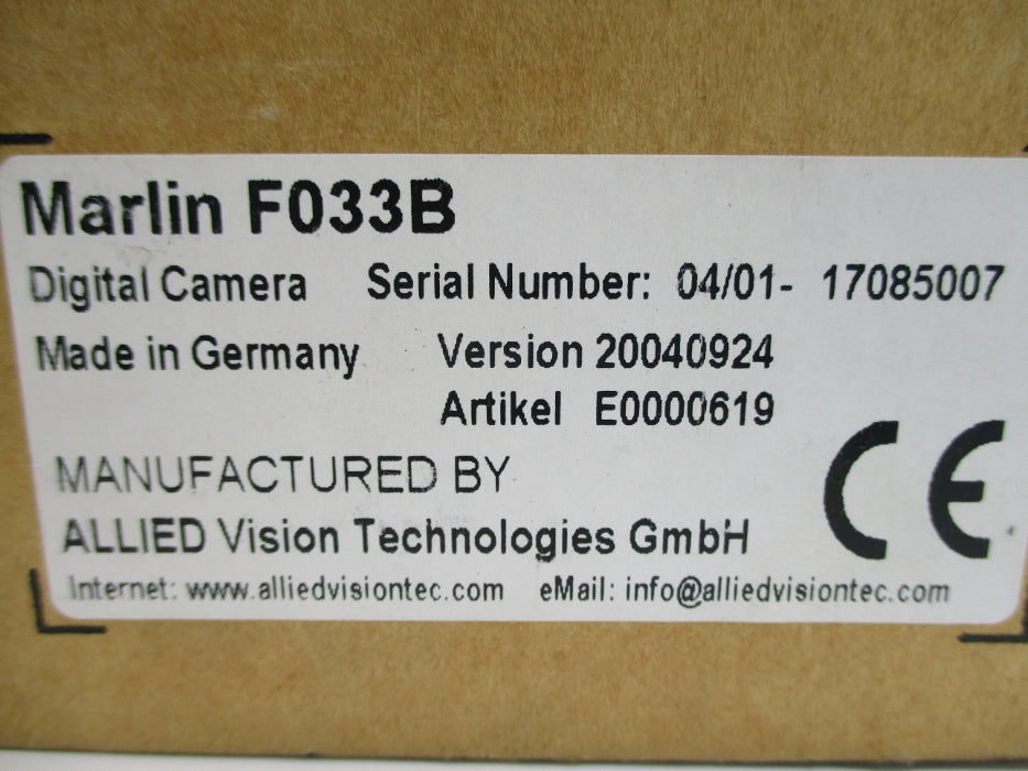 ALLIED VISION TECHNOLOGIES MARLIN F033B NSMP