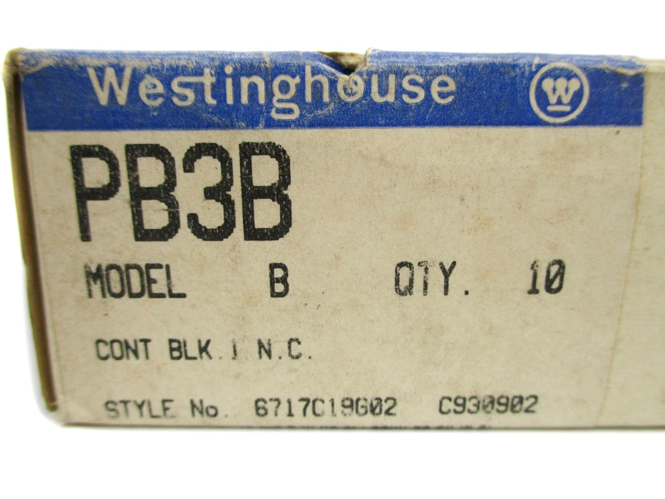 WESTINGHOUSE 6717C19G02 PB3B 110/240V 12/8A (PKG OF 10) NSMP