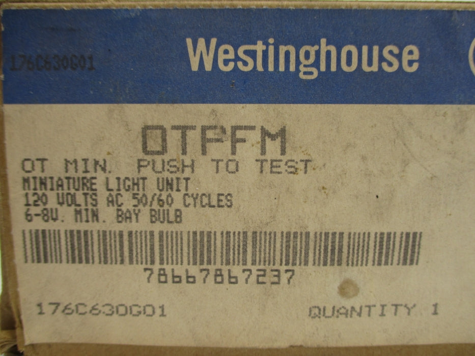 WESTINGHOUSE 176C630G01 OTPFM 110/120VAC NSMP