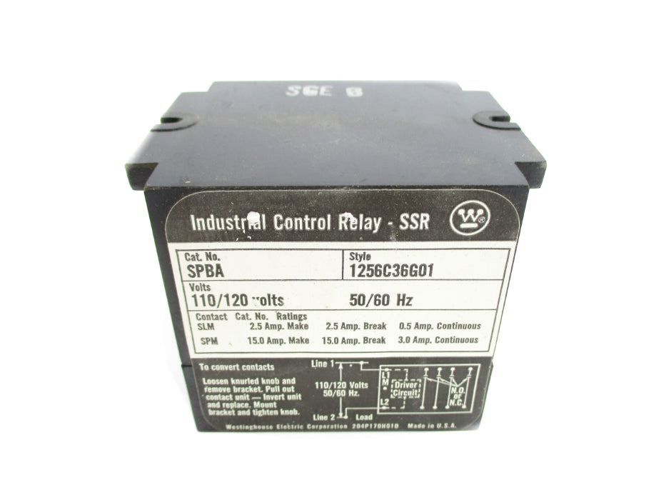 WESTINGHOUSE SPBA 1256C36G01 110/120V NSNP