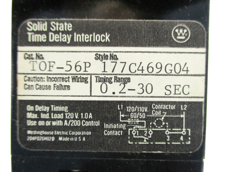 WESTINGHOUSE TOF-56P 177C469G04 0.2-30S UNMP