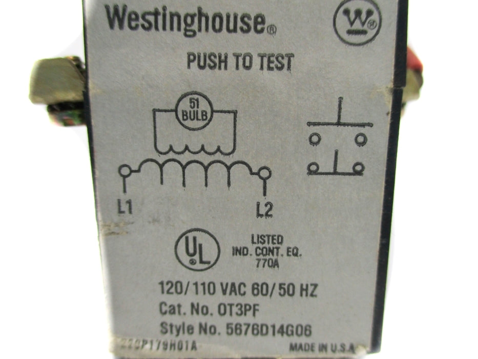 WESTINGHOUSE OT3PF 5676D14G06 (NO BULB)  UNMP