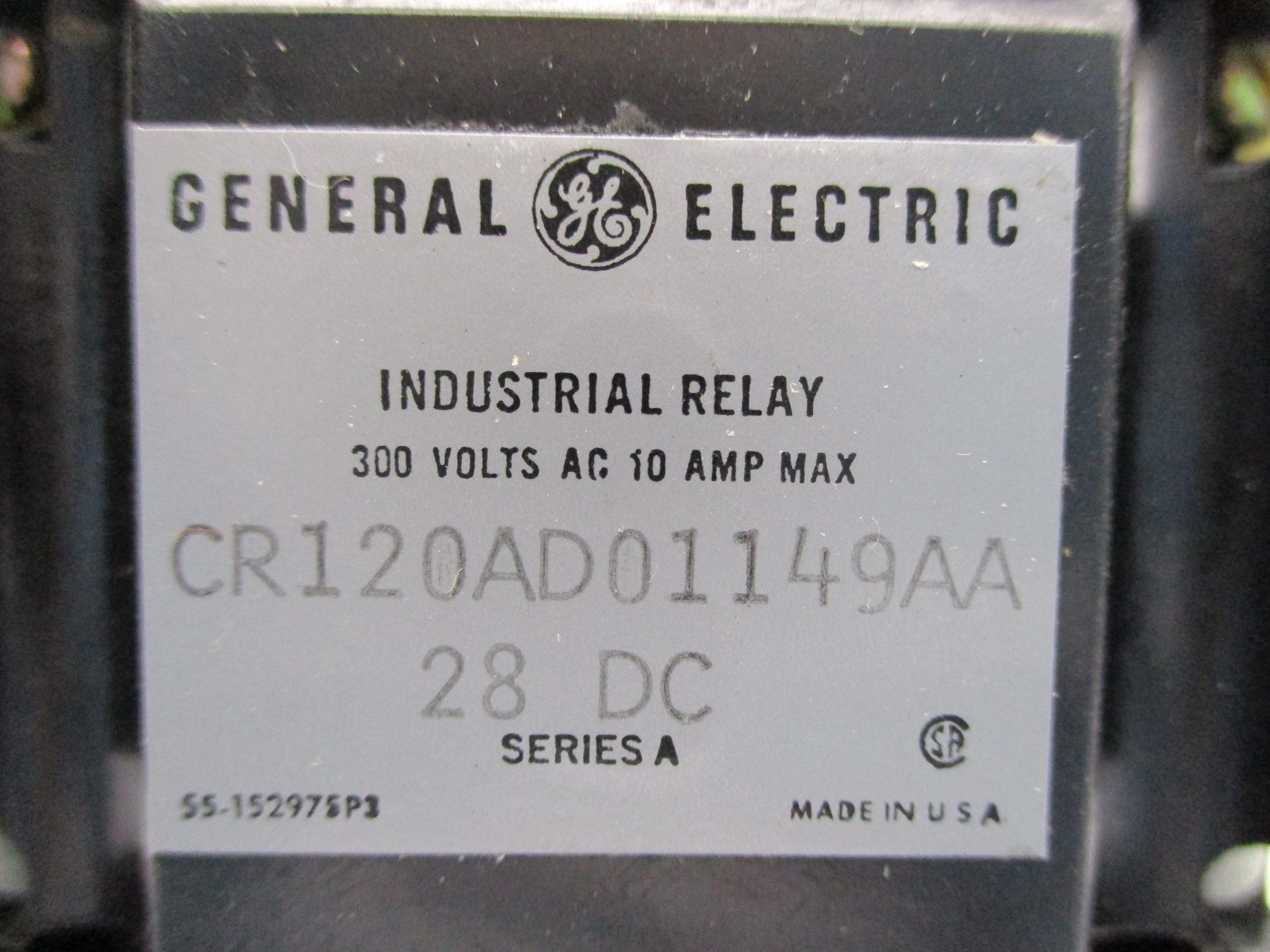 GENERAL ELECTRIC CR120AD01149AA SER. A 28VDC 10A UNMP