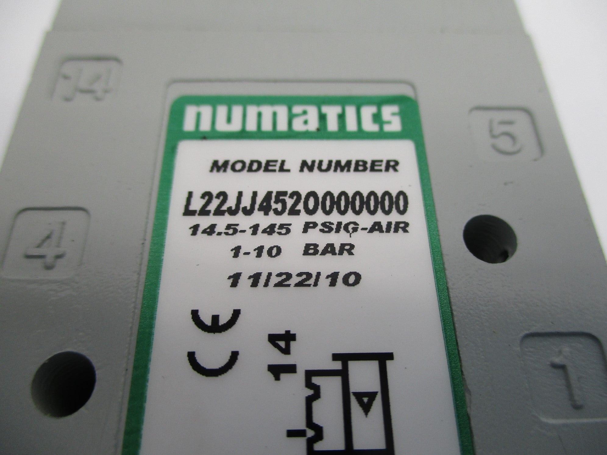 NUMATICS L22JJ452O000000 14.5-145PSIG NSNP