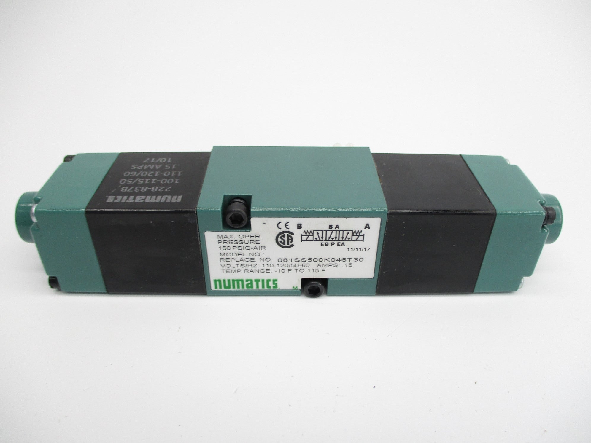 NUMATICS 081SS500K046T30 110/120V .15A 150PSI NSNP