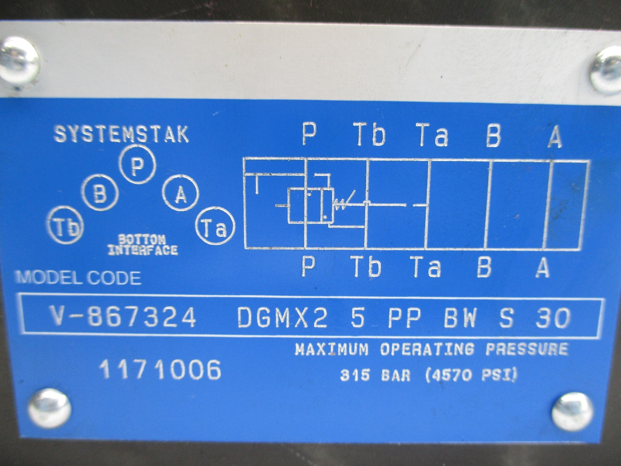 EATON DGMX25PPBWS30 V-867324 4570PSI NSNP
