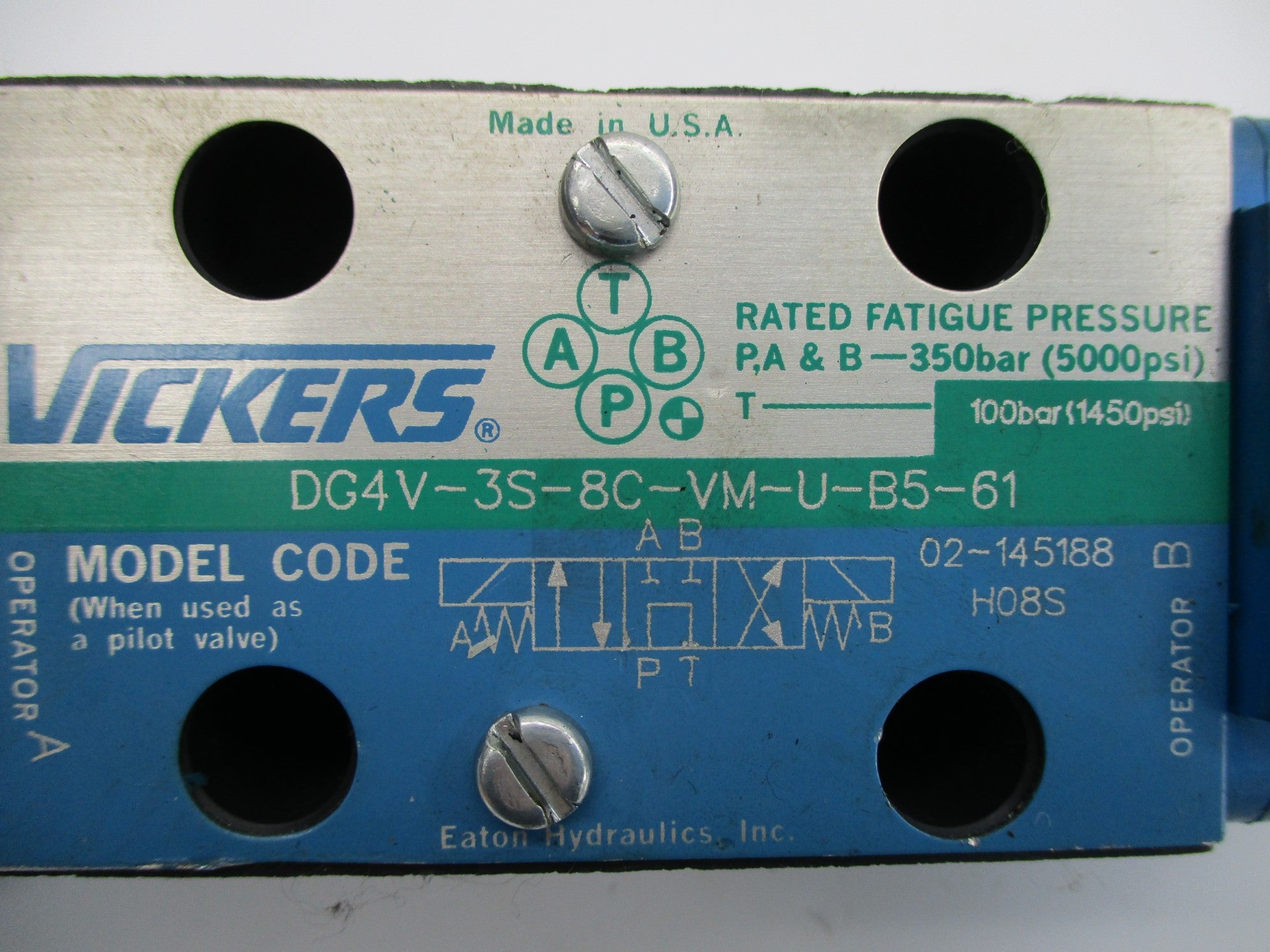 EATON DG4V3S8CVMUB561 02-145188 1450PSI 110/120V UNMP