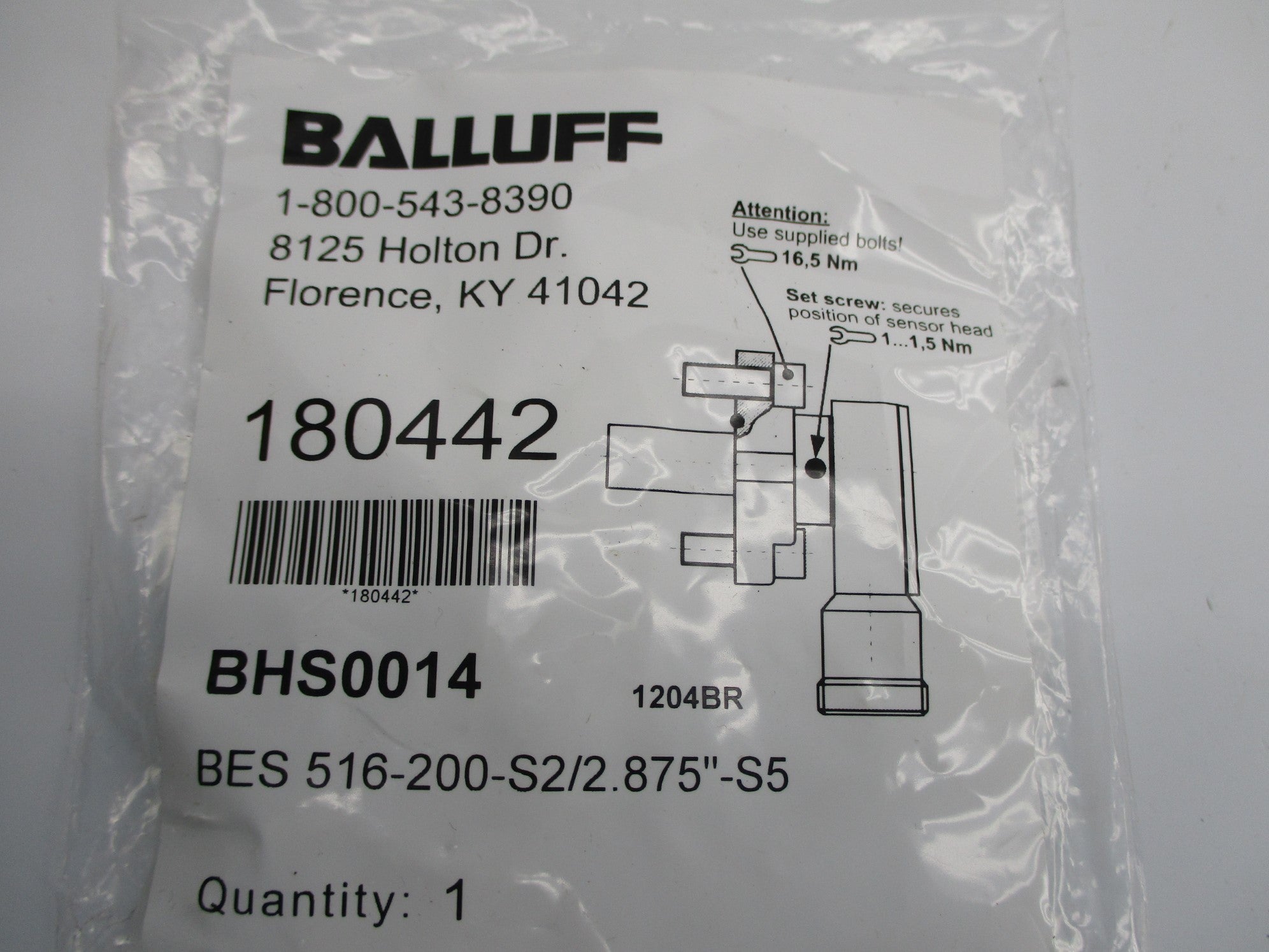 BALLUFF BES516-200-S2/2.875-S5 BHS0014 (AS PICTURED) NSMP