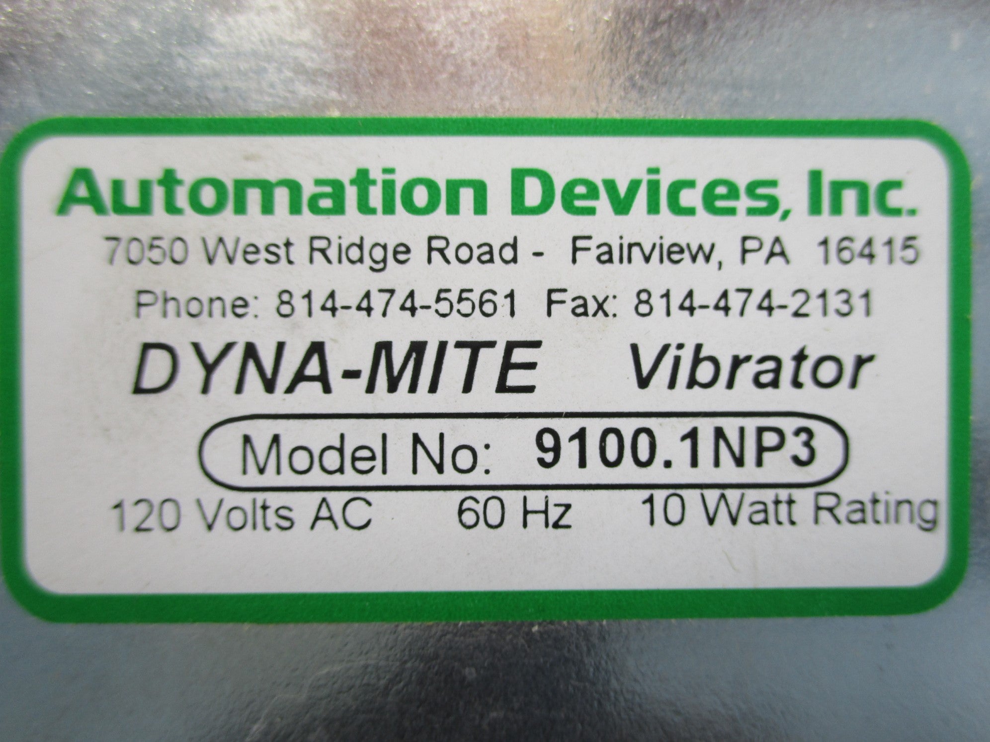 AUTOMATION DEVICES 9100.1NP3 NSNP