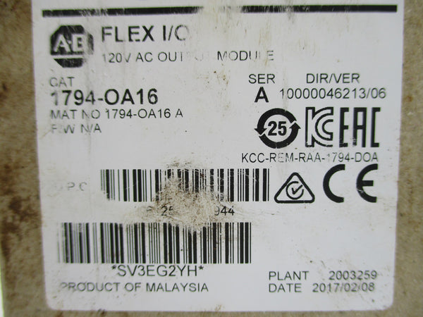 ALLEN BRADLEY 1794-OA16 SER. A DATE: 2017 NSFS