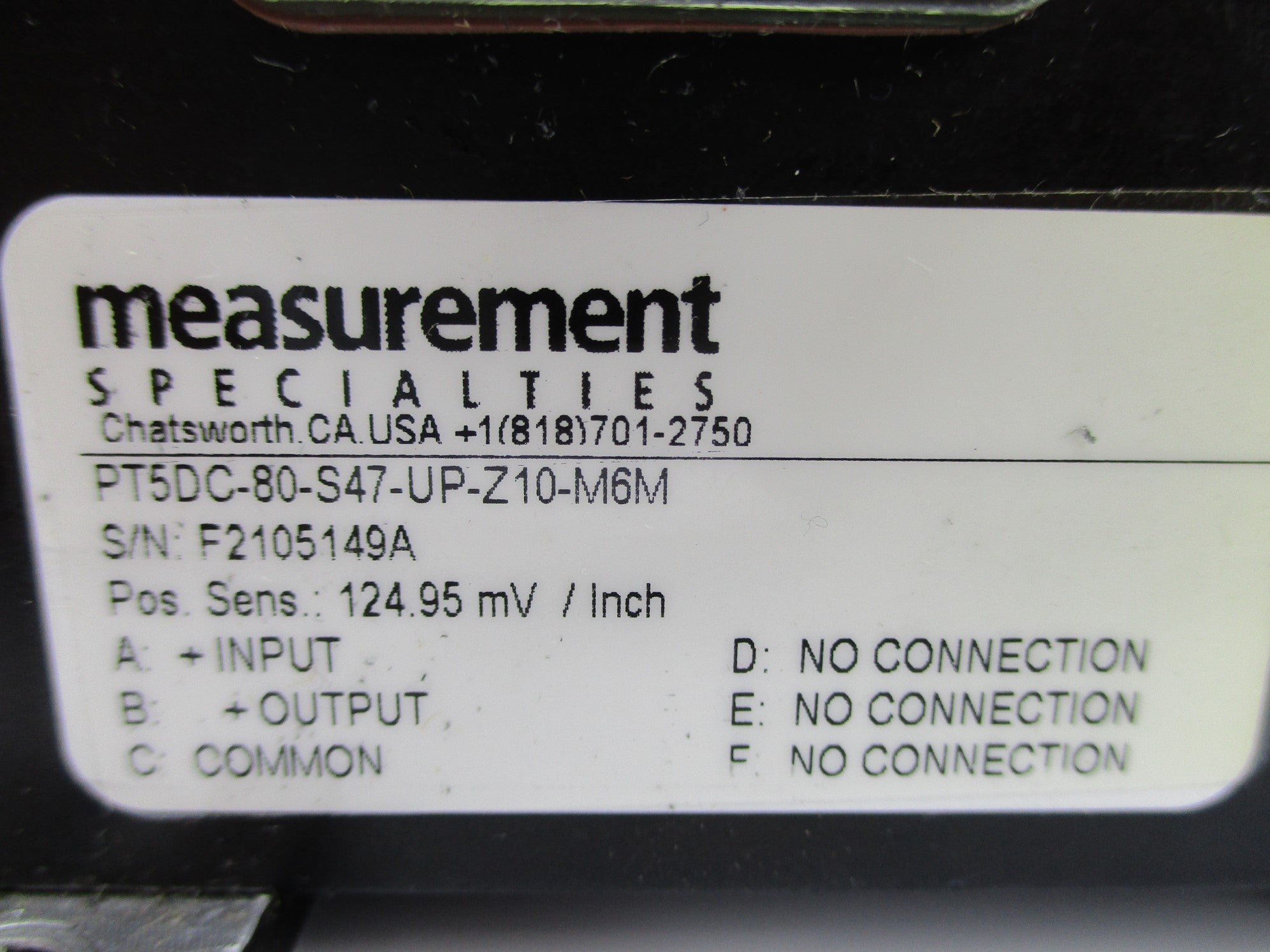 MEASUREMENT SPECIALTIES PT5DC-80-S47-UP-Z10-M6M UNMP