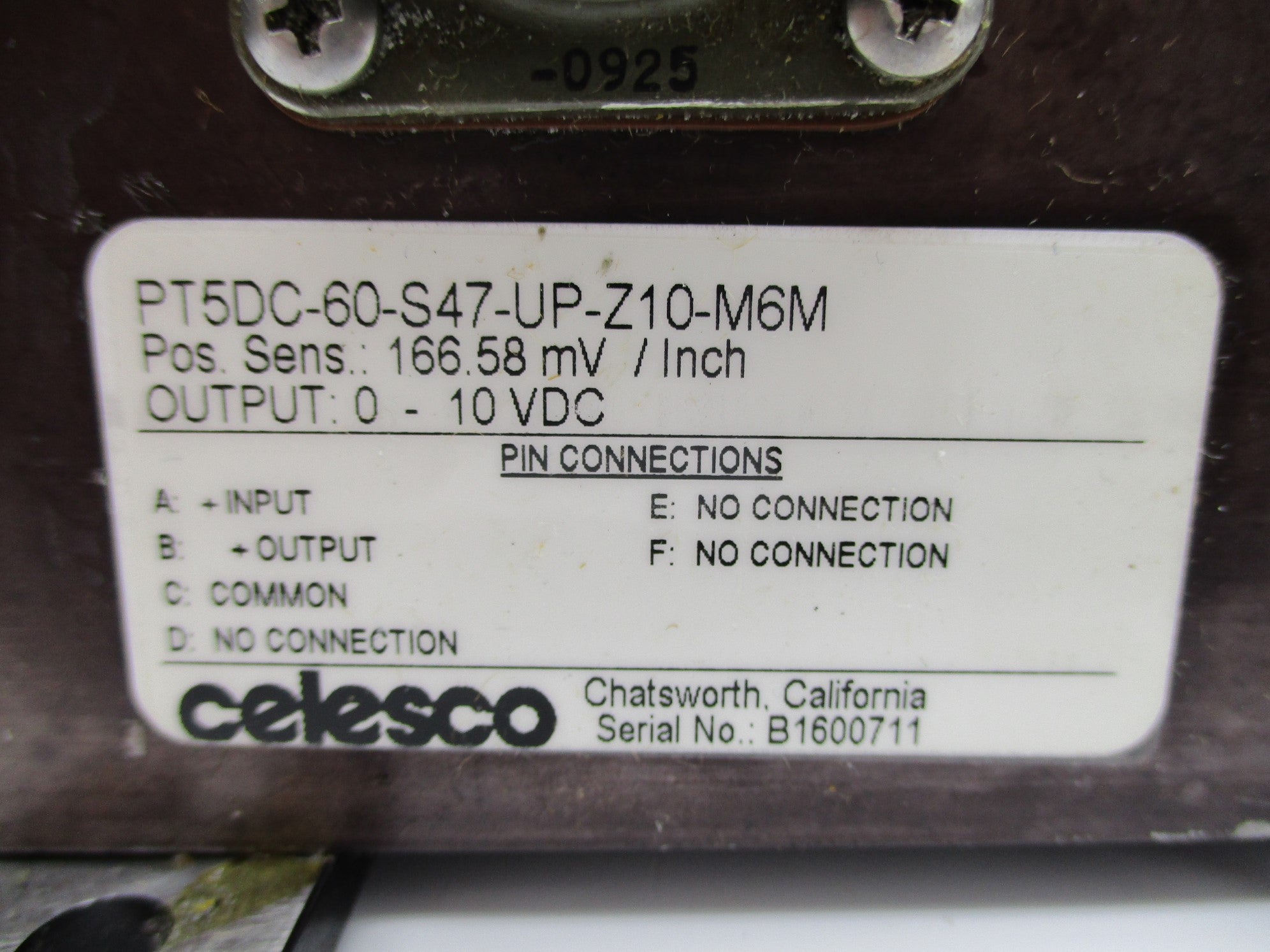 CELESCO PT5DC-60-S47-UP-Z10-M6M UNMP