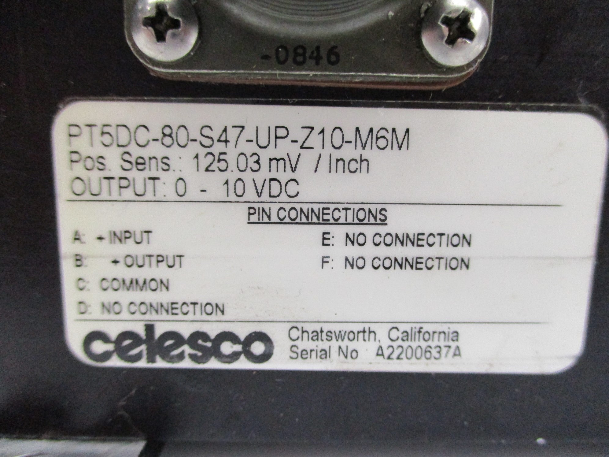 CELESCO PT5DC-80-S47-UP-Z10-M6M UNMP
