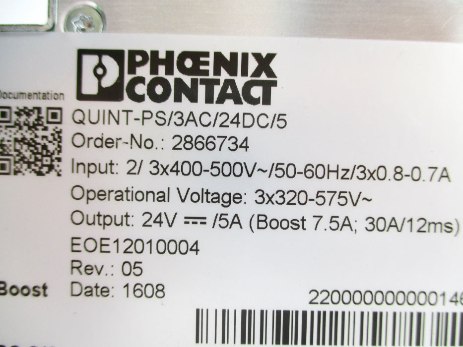 PHOENIX CONTACT QUINT-PS/3AC/24DC/5 2866734 NUPI