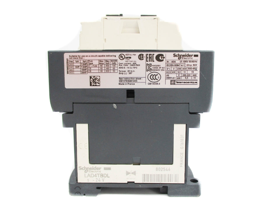 SCHNEIDER ELECTRIC LC1D25BL 24VDC (AS PICTURED) NUPI