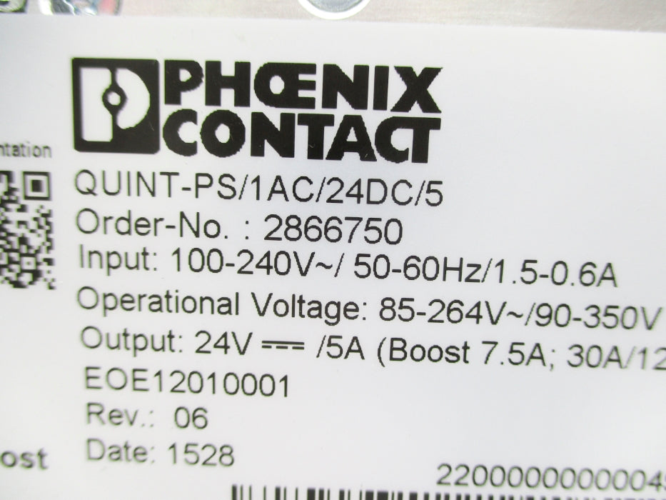 PHOENIX CONTACT QUINT-PS/1AC/24DC/5 2866750 NUPI