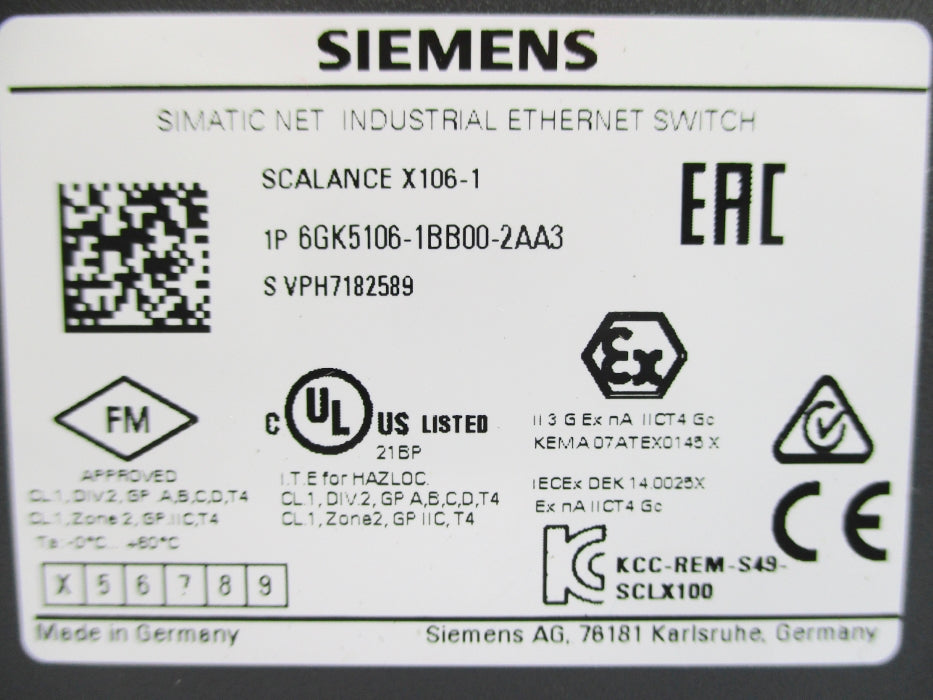 SIEMENS 6GK5106-1BB00-2AA3 NUPI