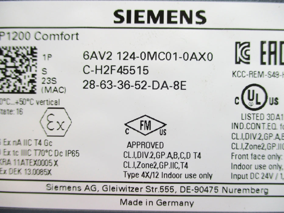 SIEMENS 6AV2124-0MC01-0AX0 NUPI