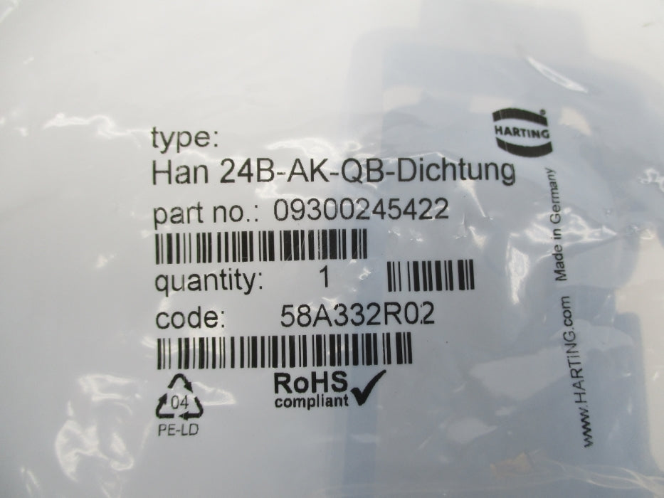 HARTING 09300245422 HAN24B-AK-QB-DICHTUNG NSMP