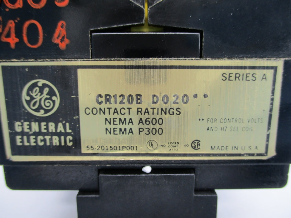 GENERAL ELECTRIC CR120BD02044 SER. A 12VDC UNMP