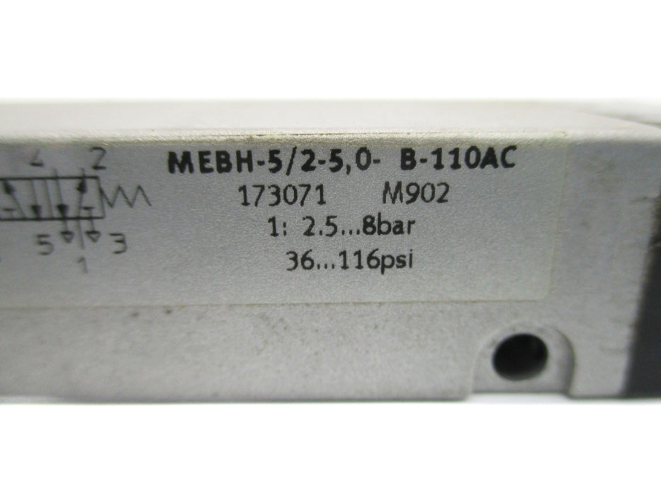 FESTO MEBH-5/2-5,0-B-110AC 36-116PSI 99-132VAC UNMP