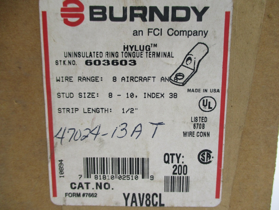 BURNDY YAV8CL (PKG OF 200) NSFS