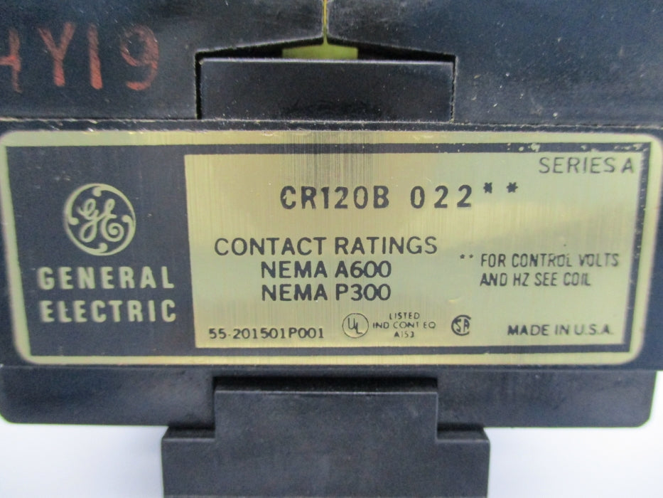 GENERAL ELECTRIC CR120B02222 SER. A 110/120V UNMP
