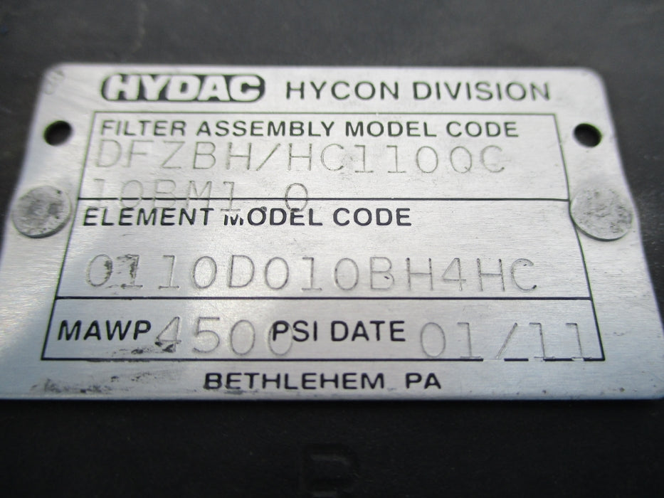 HYDAC DFZBH/HC1100C10BM10 4500PSI UNMP