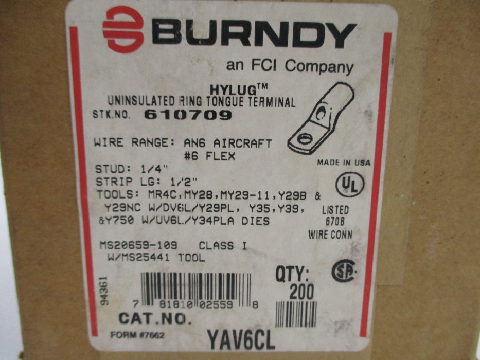 BURNDY YAV6CL (PKG OF 200) NSFS