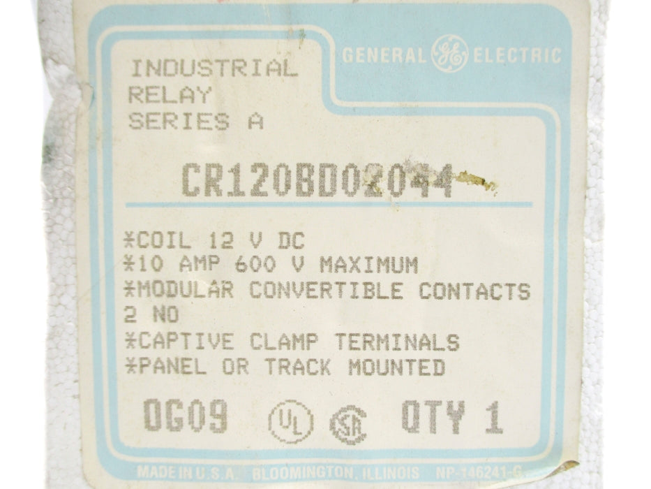 GENERAL ELECTRIC CR120BD02044 SER. A 12VDC 10A NSMP