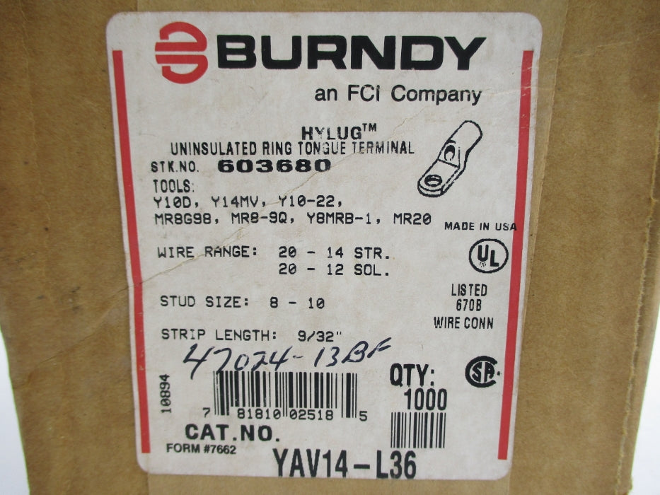 BURNDY YAV14-L36 (PKG OF 1000) NSFS