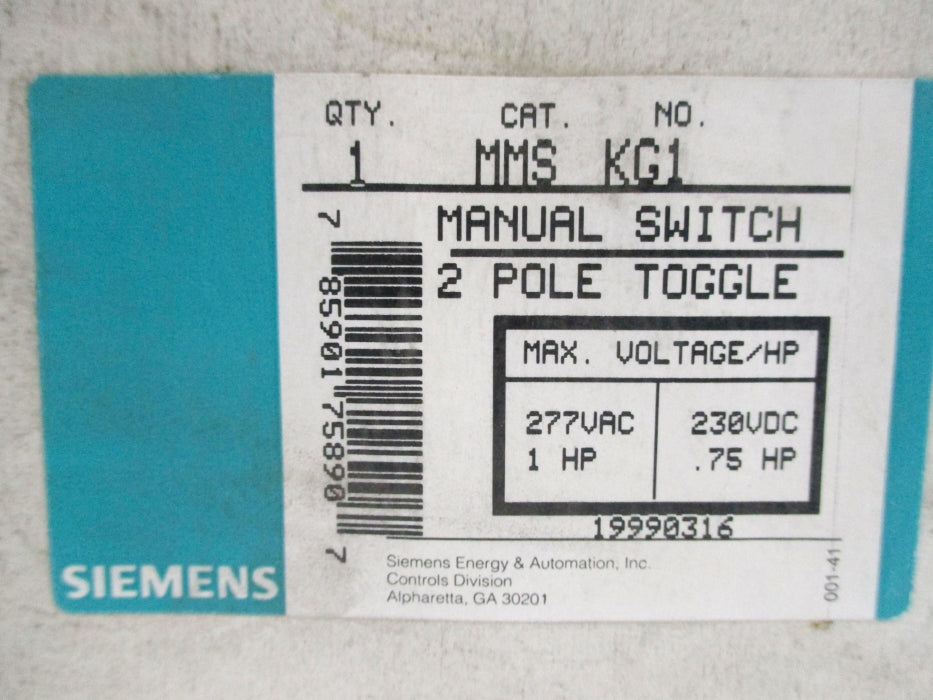 SIEMENS MMSKG1 (AS PICTURED) NSMP